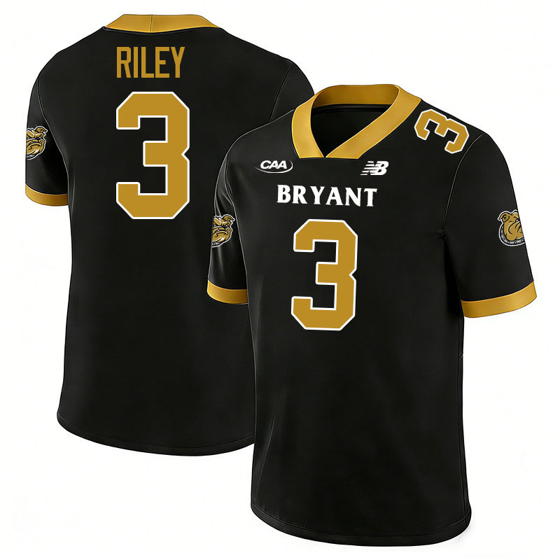 Bryant Bulldogs #3 Tristen Riley College Football Jerseys,Uniforms-Black